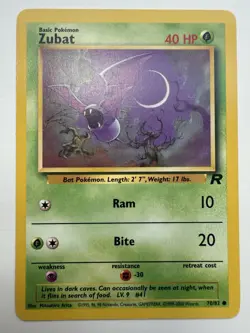 ZUBAT 70/82 COMMON TEAM ROCKET POKEMON UNLIMITED NM - Image 1