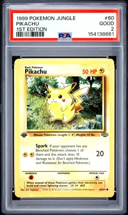 PIKACHU Jungle 1st Edition #60 PSA 2 Vintage Pokemon - Image 1