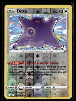 Pokemon TCG SWSH: Crown Zenith #107/159 Ditto Reverse Holo - Image 1