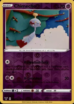 Chimecho 072/185 Common Vivid Voltage Pokemon Reverse Holo Near Mint - Image 1