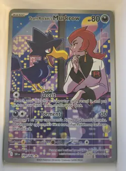 Pokemon TCG Destined Rivals Team Rockets Murkrow Card 200/182 - Image 1