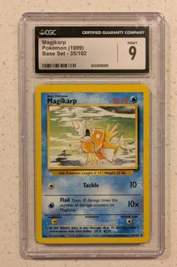 Magikarp Base Set Unlimited 1999 #35 Pokemon Card - CGC 9 - Image 1