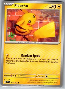 Pikachu 051/162 Non Holo SV05: Temporal Forces - Pokemon Card - NM - Image 1