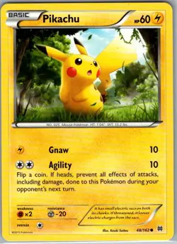 Pikachu 48/162 Non Holo XY - BREAKthrough - Pokemon Card - NM - Image 1