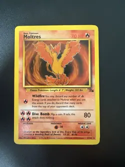 Moltres 27/62 Pokemon 1999 Fossil Rare Unlimited Lightly Played - Image 1
