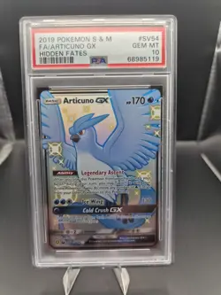 PSA 10 2019 Pokemon Hidden Fates Shiny Vault Articuno GX SV54/SV94 Holo - Image 1