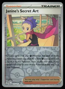 Janine's Secret Art 112/131 Prismatic Evolutions Pokemon Reverse Holo NM - Image 1