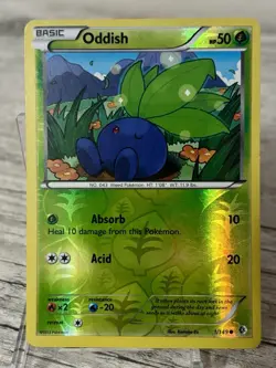 2012 Pokemon Oddish Boundaries Crossed Reverse Holo Black & White Card 1/149 LP - Image 1