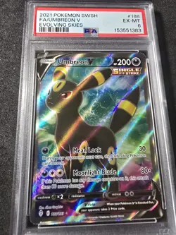 Umbreon V #188/203 - Pokemon (2021) Evolving Skies PSA EX-MT 6💎!!! - Image 2