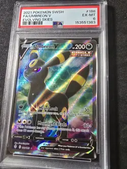 Umbreon V #188/203 - Pokemon (2021) Evolving Skies PSA EX-MT 6💎!!! - Image 3