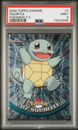 Pokemon Topps Chrome Series 1 Squirtle #7 PSA 9 Mint Low POP - Image 1
