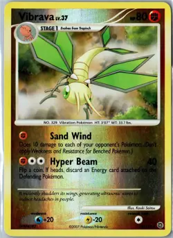 Pokemon Card - Vibrava Secret Wonders 74/132 2007 Uncommon Reverse Holo LP - Image 1