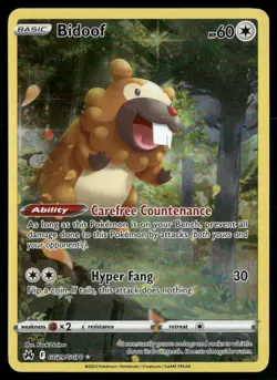 Bidoof GG29/GG70 Trainer Gallery Rare Crown Zenith Galarian Gallery Pokemon LP - Image 1