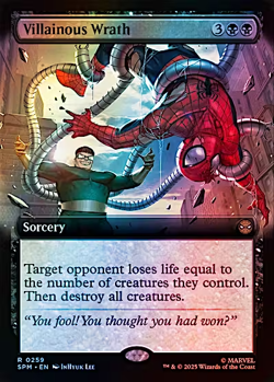 x1 Villainous Wrath - Foil - Extended Art R MTG Marvel's Spider-Man M/NM, Englis - Image 1
