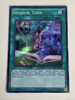 Yugioh - Shadow Toon x 3 - 1st Edition Super Rare NM - Free Holo Card - B - Image 2