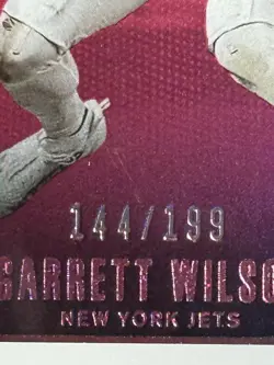 Panini 2022 Chronicles Studio Garrett Wilson Jets STU-38 Pink /199 RC Insert - Image 3