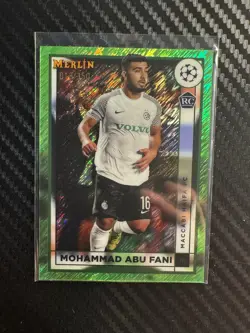 2022-23 Merlin UEFA CC#74 Mohammad Abu Fani Neon Green Shimmer #/350 - Image 1