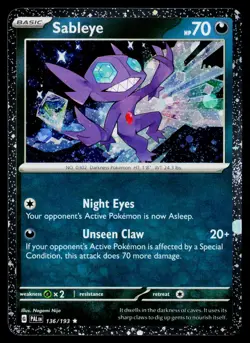 Miscellaneous Cards & Products Sableye (Cosmos Holo) 136/193 Holo NM - Image 1