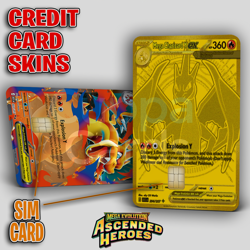 Mega Charizard Y ex, Ascended Heroes 022+294 | Credit Card Sticker/Skin | 2 Pack - Image 1