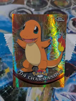 Charmander #4 2000 Topps Spectra Chrome Series 1 Pokemon Card LP 🔥 - Image 1