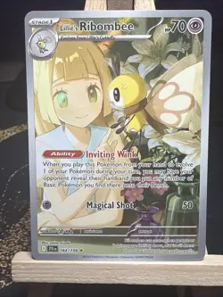 Pokemon Cards Lillie's Ribombee 164/159 Journey Together Illustration Rare NM *1 - Image 1