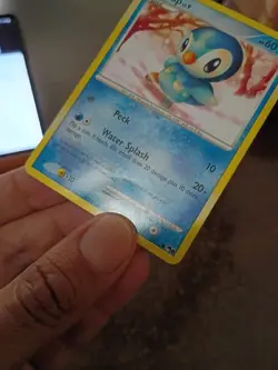 Pokemon ENGLISH Piplup POP Series 8 NON HOLO Card 15/17 DAMAGED+ RARE! - Image 5