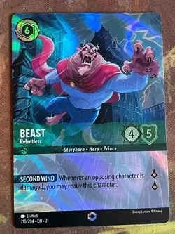 1x ENCHANTED FOIL BEAST - RELENTLESS - Rise of the FLoodborn Disney Lorcana TCG - Image 1