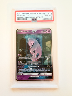 2017 Pokemon Sun & Moon Shining Legends Secret #78 Mewtwo GX PSA 10 Test Tube - Image 1