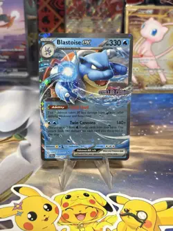 Stamped Blastoise EX 030/142 Double Rare ☆☆ (Stellar Crown) NM Holo Pokemon Card - Image 1