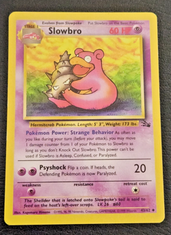 Slowbro 43/62 Fossil Pokemon TCG Card ( Unlimited Uncommon Vintage LP ) - Image 1