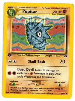 Pokemon TCG Pupitar Uncommon Neo Discovery 45/75 1st Edition LP/MP - Image 1