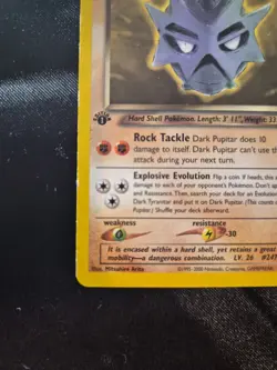 Pokemon 1st Edition Dark Pupitar 38/105 Neo Destiny Regular - Image 3