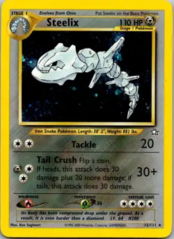 Steelix 15/111 Holo Rare Neo Genesis Pokemon Unlimited Holo Lightly Played - Image 1