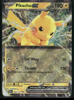 Pikachu ex 028/131 Double Rare Prismatic Evolutions Pokemon Holo Near Mint - Image 1