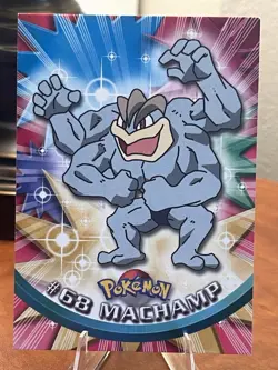 Machamp-1999 Topps Pokemon TV Animation Edition Series 1 #68 -black Logo-NM - Image 1
