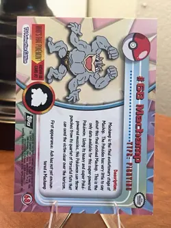 Machamp-1999 Topps Pokemon TV Animation Edition Series 1 #68 -black Logo-NM - Image 2