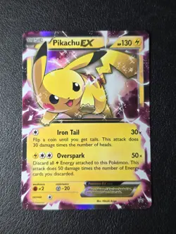 Pikachu EX XY84 Holo Pokemon Card - Image 1