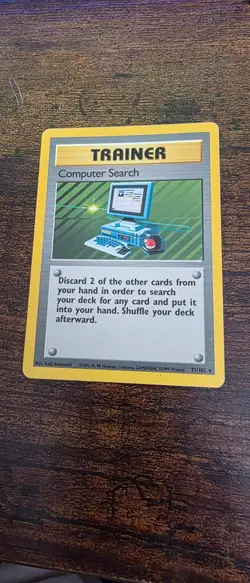 Computer Search 71/102 Rare Base Set Unlimited Pokemon Moderately Played - Image 1