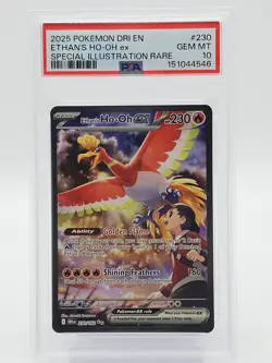 ETHAN'S HO-OH EX 2025 POKEMON DRI #230 SPECIAL ILLUSTRATION RARE PSA 10 Q6679 - Image 1