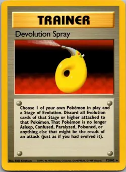 Devolution Spray 72/102 Rare Base Set Unlimited Pokemon Lightly Played - Image 1