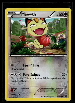Pokemon TCG XY - Roaring Skies #67/108 Meowth Reverse Holo - Image 1