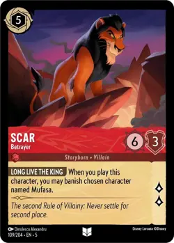 Disney Lorcana TCG - Shimmering Skies - Scar - Betrayer - 109/204 - Image 1
