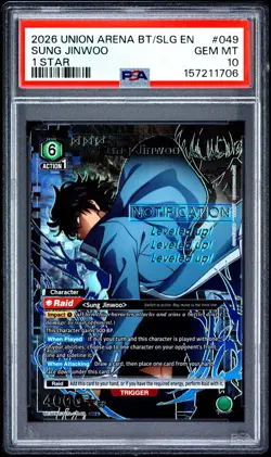 2026 Union Arena Solo Leveling Sung Jinwoo PSA 10 Sequential #048 #049 - Image 2