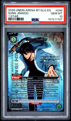2026 Union Arena Solo Leveling Sung Jinwoo PSA 10 Sequential #048 #049 - Image 4