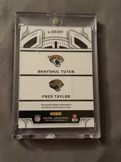 Bhayshul Tuten & Fred Taylor 2025 Panini Certified Stitches In Time Gold #10 - Image 2