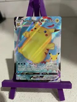 Pokemon TCG Surfing Pikachu Vmax Celebrations 009/025 Holo Ultra Rare - Image 1