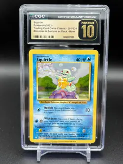 Pokemon TCG CGC Pristine 10 Squirtle 001/034 Classic Holo - Image 1