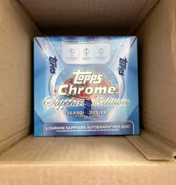 Topps Chrome Sapphire UEFA Club Competitions 2025/26 Hobby Box In hand 🔥 - Image 1