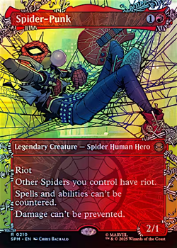 x1 Spider-Punk (0210) - Foil - Borderless R MTG Marvel's Spider-Man M/NM, Englis - Image 1