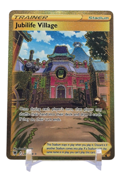 Jubilife Village 201/185 Astral Radiance Gold Secret Rare Pokemon Card NM - Image 1